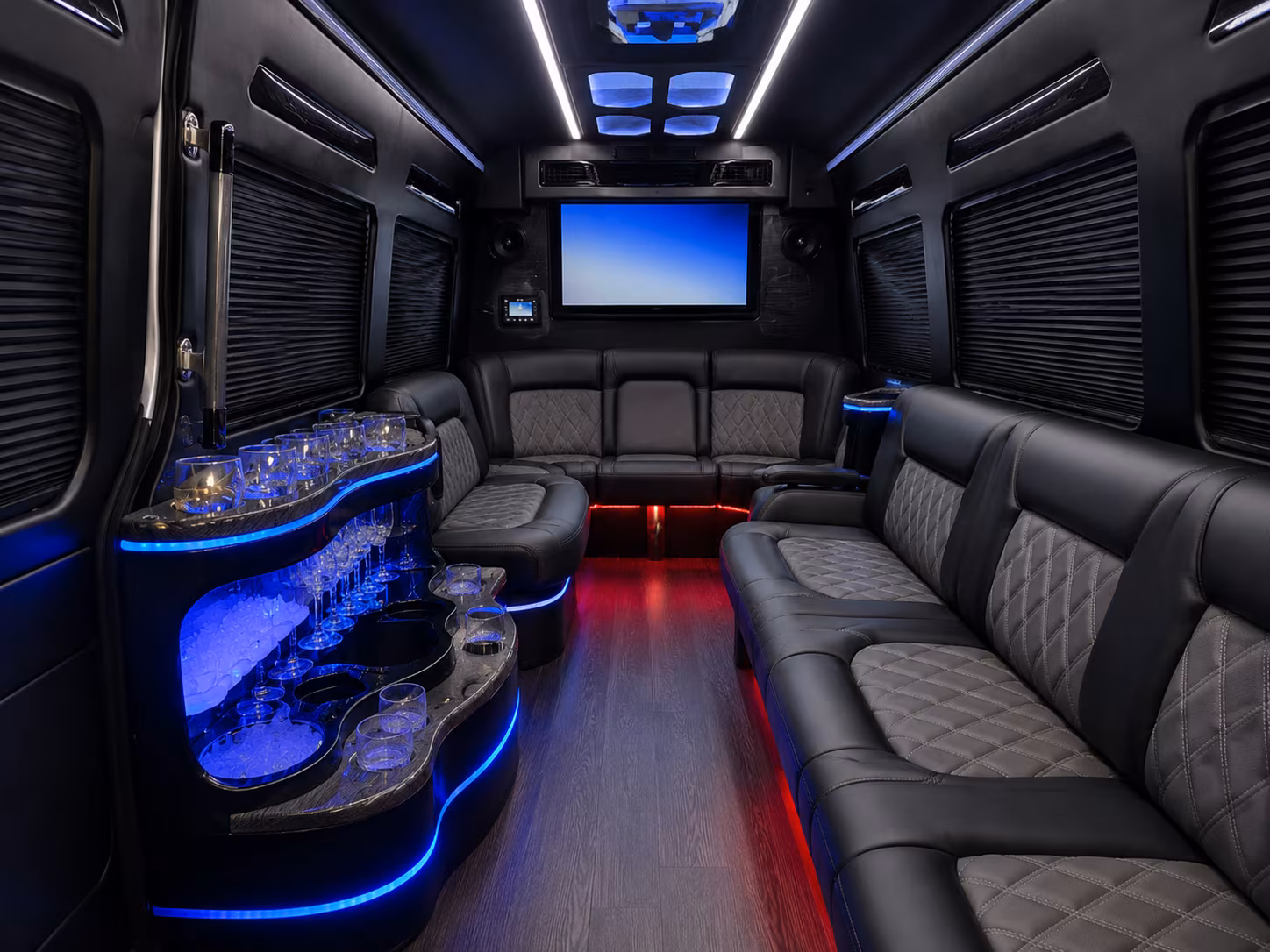 Fort Lauderdale Corporate Transportation party bus interior