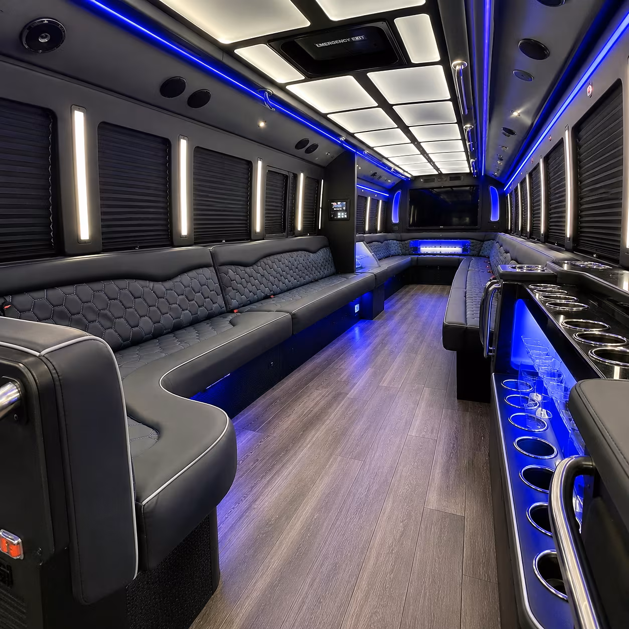 Fort Lauderdale Prom & Homecoming Transportation party bus interior