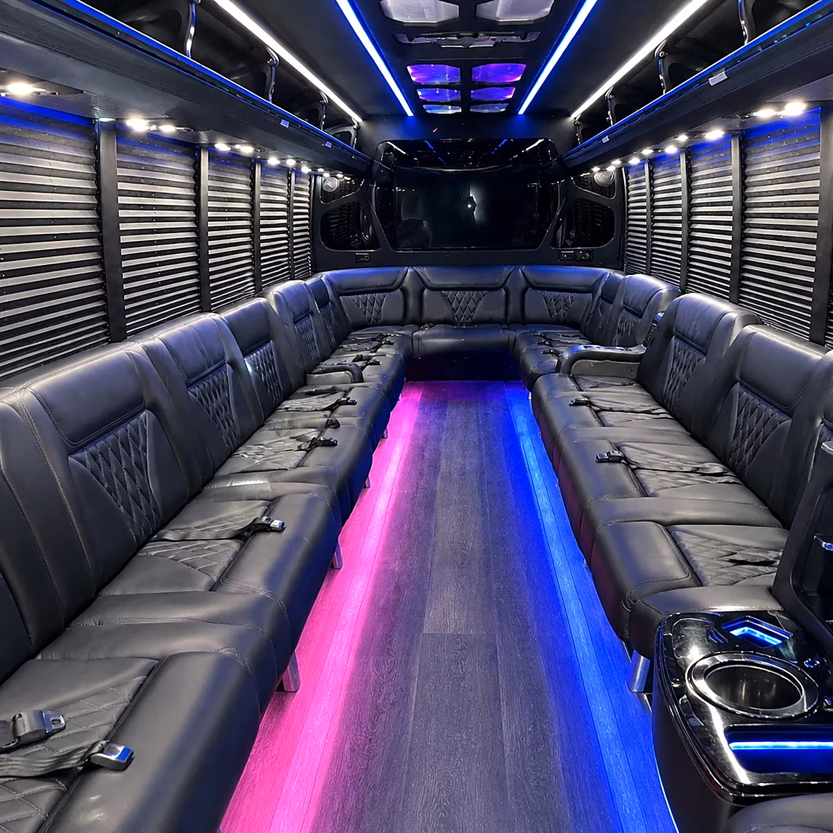 Fort Lauderdale Wedding Transportation party bus interior