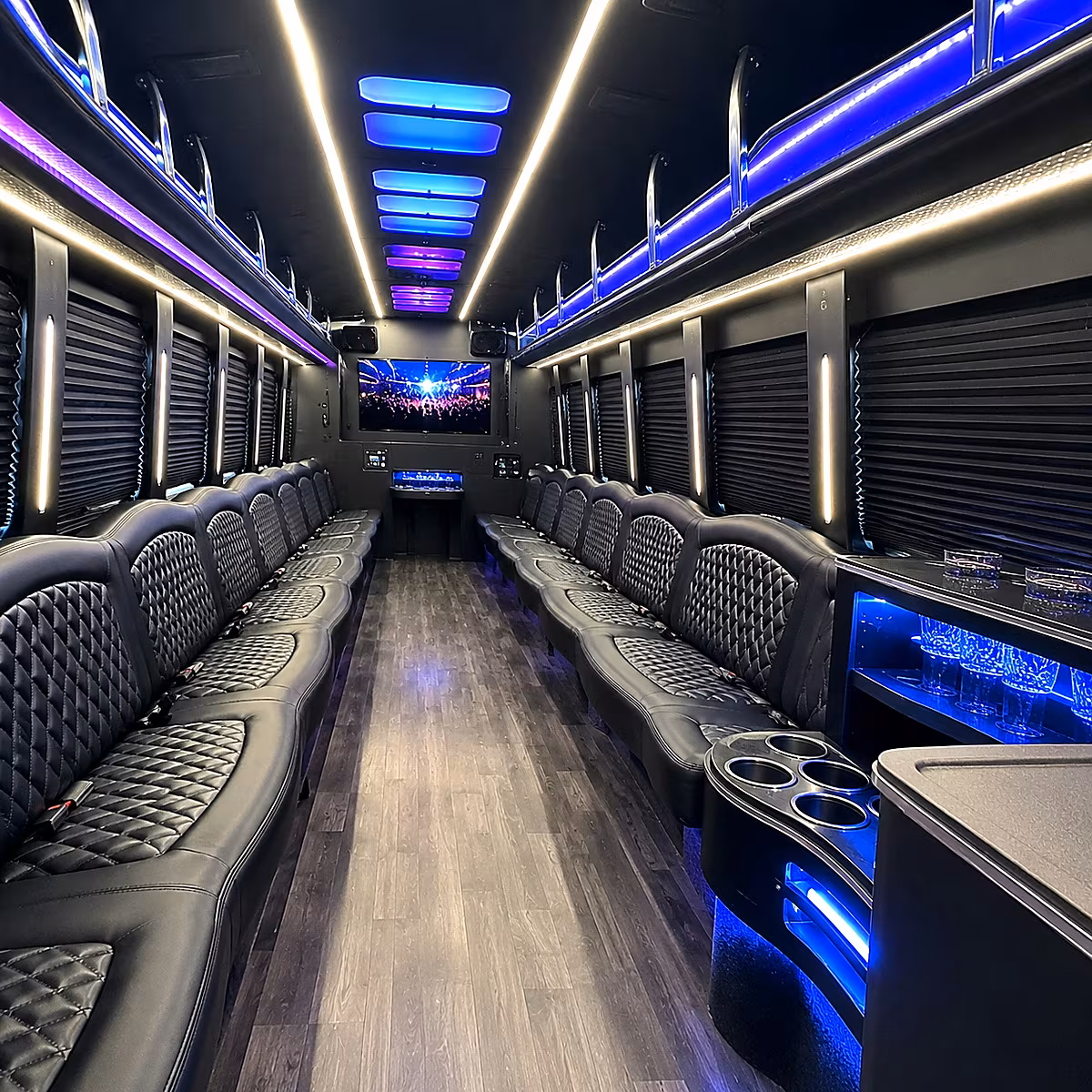 Fort Lauderdale Winery Tour & Pub Crawl Transportation party bus interior