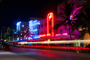 MIAMI BEACH CIRCA JULY 2009: Night View At Ocean Drive Circa J